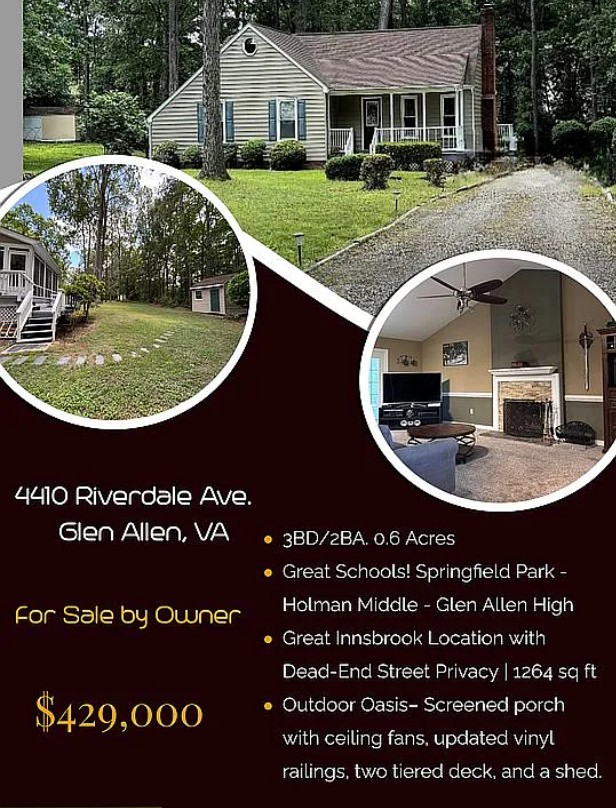3 Bedroom House For Sale By Owner in Glen Allen, VA 