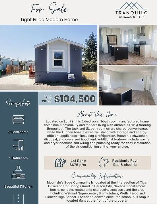 Mobile Home For Sale By Owner in Carson City, NV