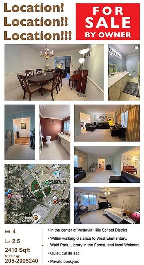 4 Bedroom House For Sale By Owner in Vestavia Hills, AL 