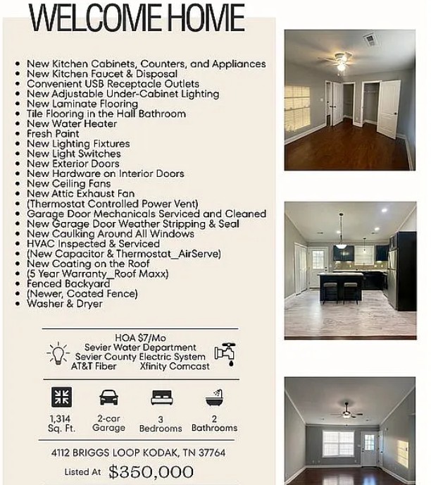 3 Bedroom House For Sale By Owner in Kodak, TN 