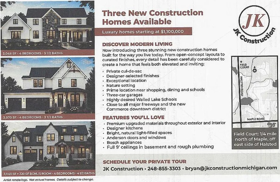 New Construction Home For Sale By Owner West Bloomfield, MI 