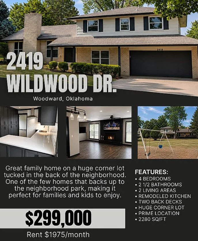 4 Bedroom House For Sale By Owner in Woodward, OK 
