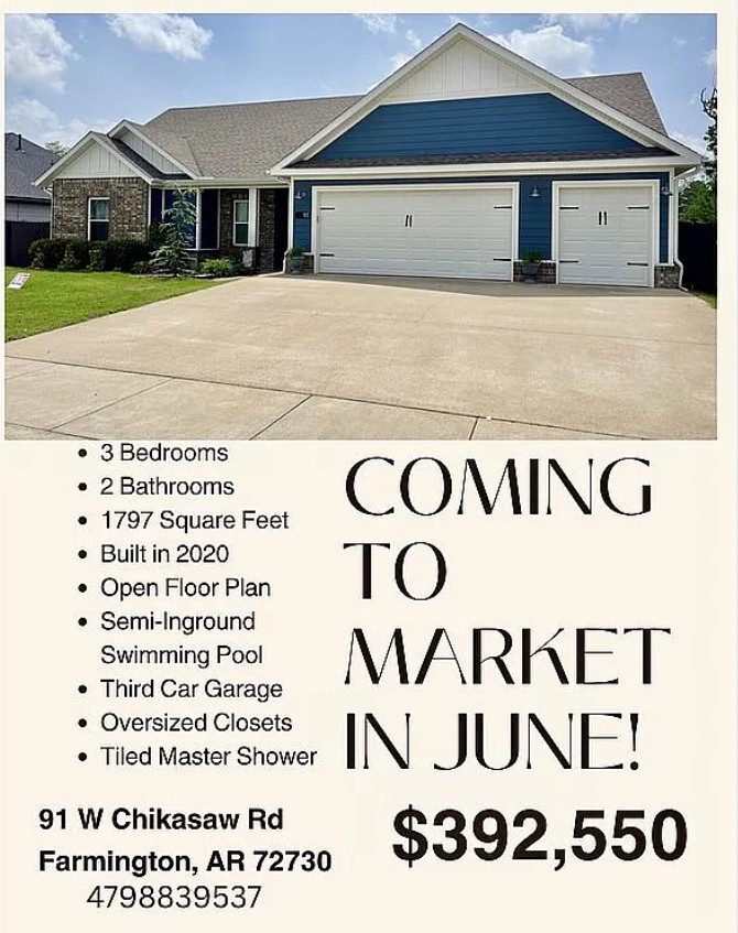 3 Bedroom House For Sale By Owner in Farmington, AR 