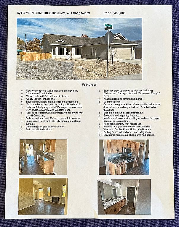 3 Bedroom House For Sale By Owner in Yerington, NV